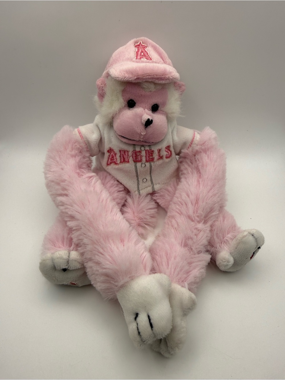 Anaheim Angels Pink Rally Monkey 20” Plush MLB Official Mascot Velcro Hands